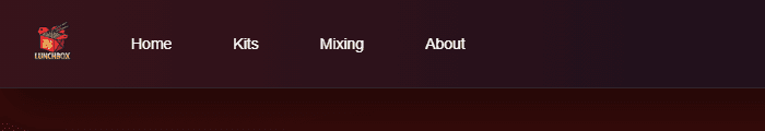 Lunchbox Beat Store navigation with logo, primary links, search, user, and cart actions