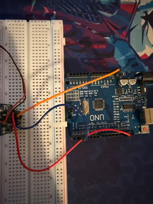 Close-up of TapTempo Arduino wiring